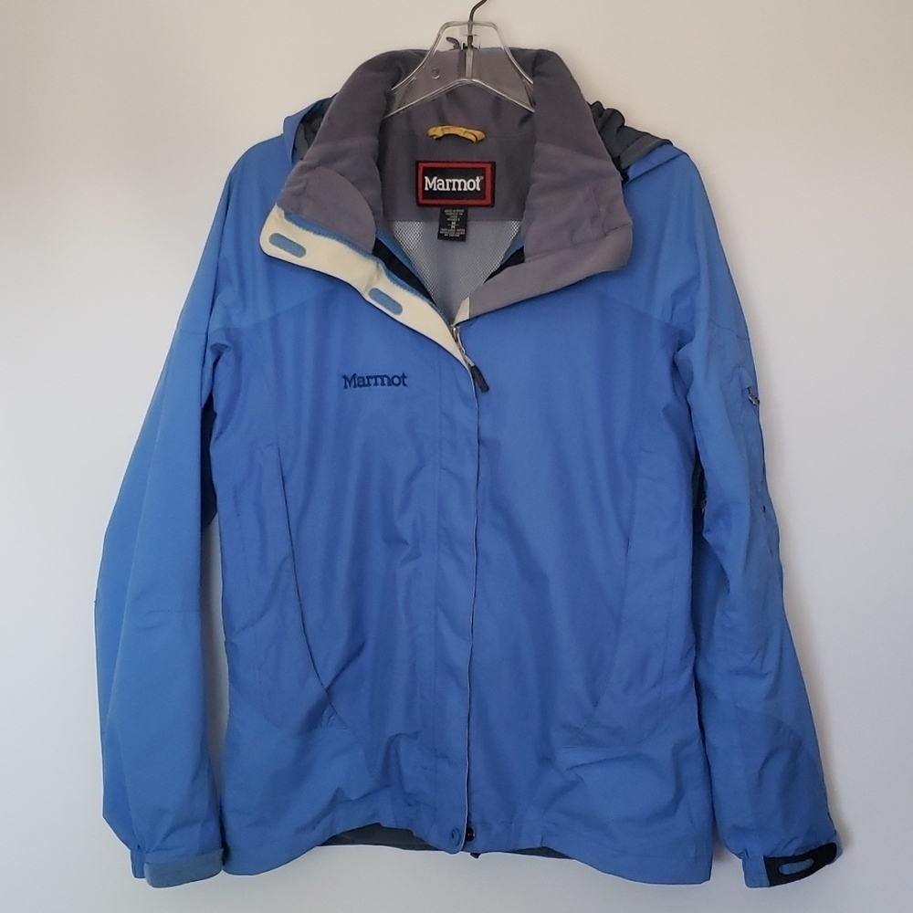 Marmot woman blue winter snow hoodie jacket M